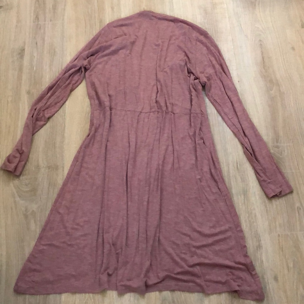 MAUVE PINK DUSTER LONG CARDI - Picture 4 of 4